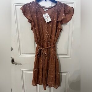 Pinky Tan and Gold Mine Dress From the Mason Boutique